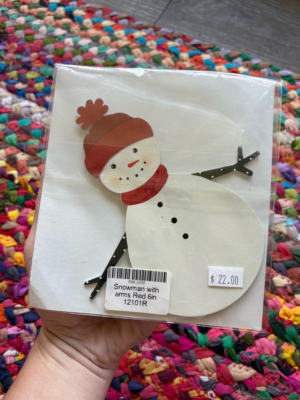 ROEDA HAND-PAINTED METAL CHRISTMAS SNOWMAN MAGNET